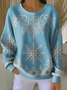 Casual Crew Neck Christmas Sweatshirt Printing