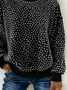 Casual Crew Neck Abstract Polka Dots Sweatshirt Printing