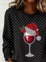 Casual Crew Neck Christmas Sweatshirt Printing