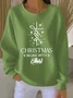 Casual Crew Neck Christmas Sweatshirt Printing