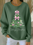 Casual Crew Neck Christmas Sweatshirt Printing