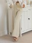 Women Plain Long Elastic Waist Pants Casual Spring/Fall Trousers