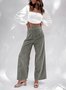Women Plain Long Elastic Waist Pants Casual Spring/Fall Trousers