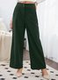 Women Plain Long Elastic Waist Pants Casual Spring/Fall Trousers