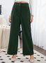 Women Plain Long Elastic Waist Pants Casual Spring/Fall Trousers