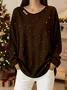 Casual Abstract Polka Dots V Neck Long Sleeve T-shirt