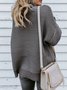 Women Plain Long Sleeve Comfy Street Split Joint Sweater