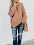 Women Plain Long Sleeve Comfy Street Split Joint Sweater