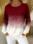 Vintage Crew Neck Gradient Pattern Sweatshirt