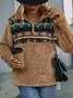 Vintage Stand Collar Geometric Sweatshirt Printing