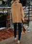 Women Plain Long Sleeve Comfy Street Split Joint Sweater
