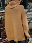 Women Plain Long Sleeve Comfy Street Split Joint Sweater