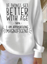 Vintage Crew Neck Letter Pattern Sweatshirt