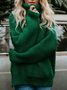 Women Plain Long Sleeve Comfy Street Split Joint Sweater