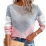 Geometric Elegant Crew Neck Loose Knit Top