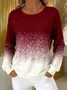 Vintage Crew Neck Gradient Pattern Sweatshirt
