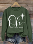 Casual Crew Neck Text Letters Sweatshirt Printing