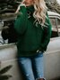 Women Plain Long Sleeve Comfy Street Split Joint Sweater