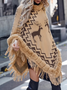 Boho Tassel Sleeves Acrylic Christmas Elk Cloak