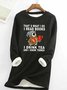 Vintage Crew Neck Letter Pattern Sweatshirt