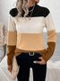 Women Wool-Blend Striped Long Sleeve Comfy Casual Sweater