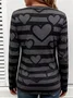 Casual Striped Crew Neck Long Sleeve T-shirt