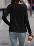 Casual Plain Crew Neck Long Sleeve T-shirt