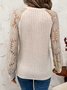 Elegant Lace Crew Neck Long Sleeve T-shirt