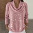 Women Plain Long Sleeve Comfy Street Split Joint Sweater