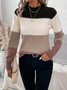 Women Wool-Blend Striped Long Sleeve Comfy Casual Sweater
