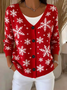Women Christmas Long Sleeve Comfy Casual Cardigan