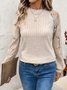 Elegant Lace Crew Neck Long Sleeve T-shirt