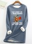 Vintage Crew Neck Letter Pattern Sweatshirt