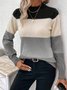 Women Wool-Blend Striped Long Sleeve Comfy Casual Sweater