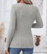 Elegant Plain V Neck Long Sleeve T-shirt
