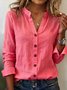 Crew Neck Long Sleeve Plain Regular Regular Fit Shirt For Women