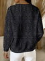Casual Crew Neck Abstract Sweatshirt Printing