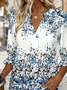 V Neck Half Sleeve Floral Regular Regular Fit Shirt For Women