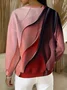 Casual Crew Neck Abstract Sweatshirt Printing