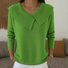 Women Knitted Plain Long Sleeve Comfy Vintage Sweater