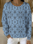 Casual Crew Neck Abstract Sweatshirt Printing