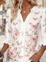 V Neck Half Sleeve Floral Regular Regular Fit Shirt For Women