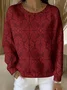 Casual Crew Neck Abstract Sweatshirt Printing