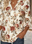 V Neck Half Sleeve Floral Regular Regular Fit Shirt For Women