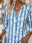 V Neck Half Sleeve Geometric Regular Regular Fit Shirt For Women