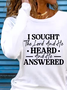 Casual Text Letters Crew Neck Long Sleeve T-shirt