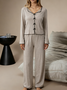 2pcs Leisure Jersey Casual Pajama Set