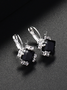 Simple Rhinestone Gem Alloy Earrings