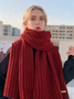 Versatile Korean Style Knitted Wool Christmas Red New Winter High-end New Year Gift Couple Scarf
