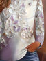 Casual Floral Crew Neck Long Sleeve T-shirt